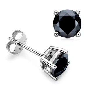 Glennis Black White Gold 4 Prong Set Diamond Earrings
