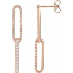 Keeya Natural Rose Gold 4 Prong Designer Diamond Earrings