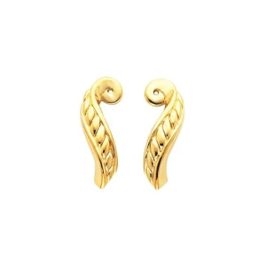 Domenica White Traditional Gold Earrings