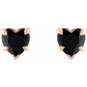Stajina Black Rose Gold 5 Prong  Studs Diamond Earrings
