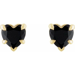 Stajina Black Yellow Gold 5 Prong  Studs Diamond Earrings