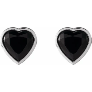 Stefenna Black White Gold Bezel  Studs Diamond Earrings