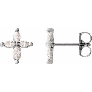 Pia Lab-Created White Gold 2 Prong Studs Diamond Earrings