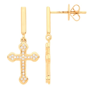 Christa Natural Round cut Drop Diamond Earrings