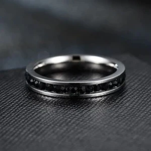 Eviana Black Channel Set  Diamond Ring