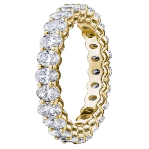Eanflead Lab-Created Yellow Gold Prong  Diamond Ring