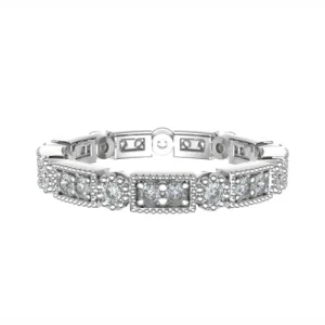 Emelyne Natural White Gold Prong  Diamond Ring