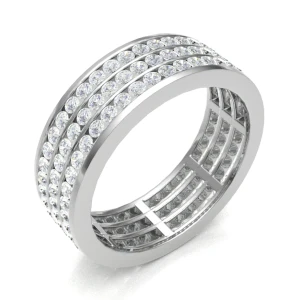 Emblem Natural White Gold Channel Set  Diamond Ring