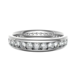 Elka 0.50 - 3.00 Carat Lab-Created Round cut Channel Set  Diamond Ring