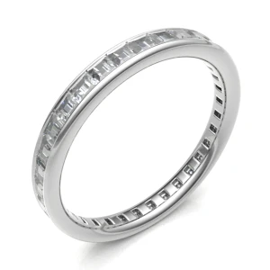 Eabae Lab-Created Platinum Channel Set  Diamond Ring