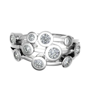 Emmalena Natural White Gold Bezel  Diamond Ring