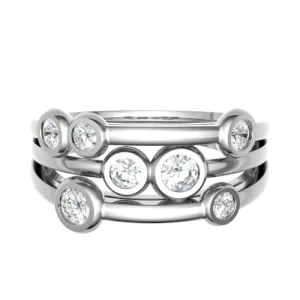 Emmabelle Natural White Gold Bezel  Diamond Ring