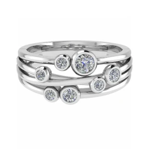 Evony 0.42 Carat Lab-Created Round cut Bezel  Diamond Ring