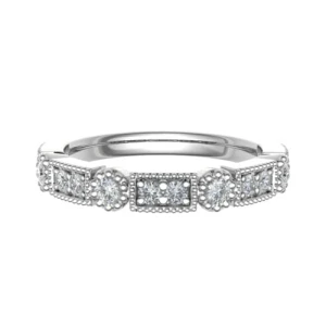 Ellexis Lab-Created Platinum Bezel  Diamond Ring