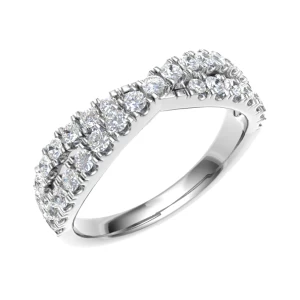 Eleanor Natural White Gold Prong  Diamond Ring