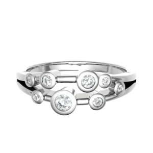 Estell Natural Round cut Bezel  Diamond Ring
