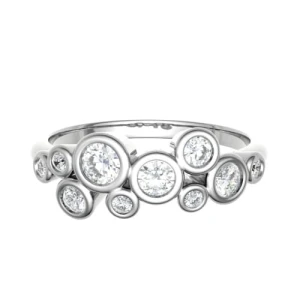 Elorie Natural White Gold Bezel  Diamond Ring