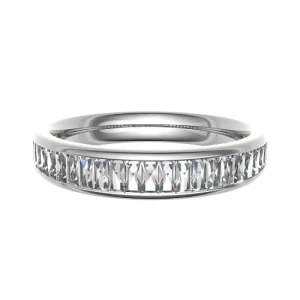 Emeli Lab-Created Platinum Channel Set  Diamond Ring