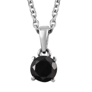 Meechai Rose Gold 4 Prong Black Diamond Necklace