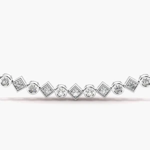 Tangerine Natural White Gold Bezel Set Diamond Necklace