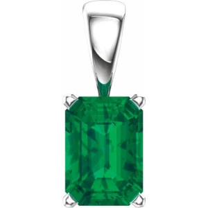 Galanthus 4 Prong Emerald Necklace