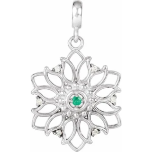 Whitley White Gold 4 Prong Emerald Necklace