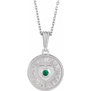 Willian White Gold Bezel Set Emerald Necklace