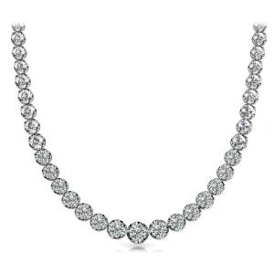 Sophia Lab-Created White Gold Prong Setting  Diamond Necklace