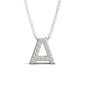 Liam Natural Platinum Prong Set Diamond Initial Necklace