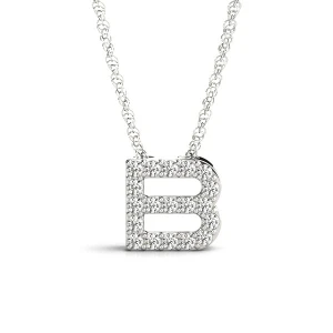 Tyler Natural Platinum Prong Set Diamond Initial Necklace