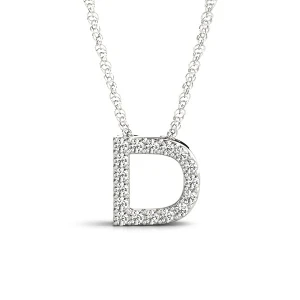Noah Natural Platinum Prong Set Diamond Initial Necklace