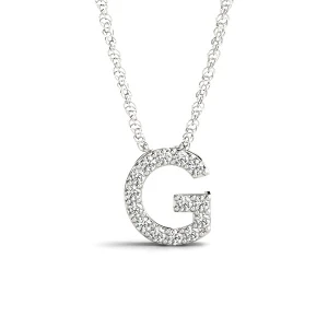 Thomas Natural Platinum Prong Set Diamond Initial Necklace
