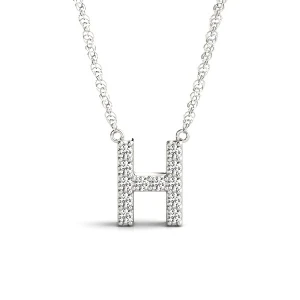Felix Natural Platinum Prong Set Diamond Initial Necklace