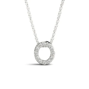 Dominic Natural Platinum Prong Set Diamond Initial Necklace