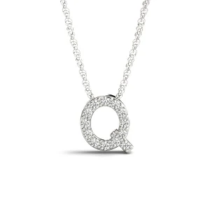Harry Natural Rose Gold Prong Set Diamond Initial Necklace