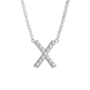 Jacob Natural Platinum Prong Set Diamond Initial Necklace