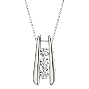Easton Lab-Created Diamond Round cut Prong Set Designer Pendant Necklace