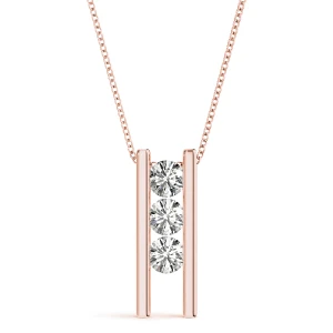Colton Lab Grown Diamond Rose Gold Prong Set Designer Pendant Necklace