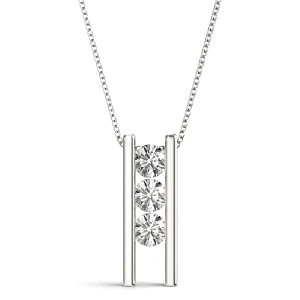 Colton Lab-Created Diamond Round cut Prong Set Designer Pendant Necklace