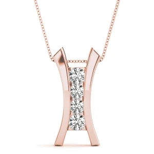 Morley Lab Grown Diamond Rose Gold Prong Set Designer Pendant Necklace