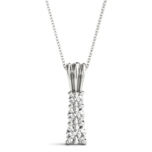 Joshua Lab-Created Diamond Round cut Prong Set Designer Pendant Necklace