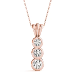Bentley Lab-Created Diamond Rose Gold Bezel Set Designer Pendant Necklace
