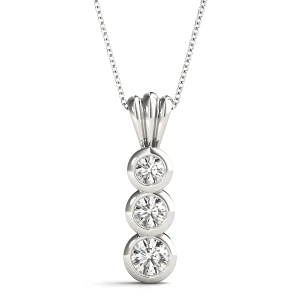 Bentley Lab-Created Diamond Round cut Bezel Set  Designer Pendant Necklace