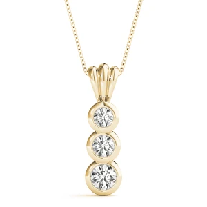 Bentley Lab-Created Diamond Yellow Gold Bezel Set Designer Pendant Necklace