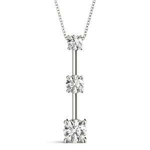 Jaxson Lab-Created Diamond Round cut Prong Set Designer Pendant Necklace