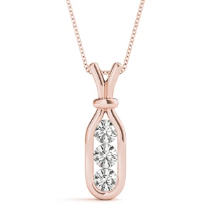 Sam Lab Grown Diamond Rose Gold Prong Set Designer Pendant Necklace