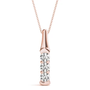 Brandon Lab Grown Diamond Rose Gold Prong Set Designer Pendant Necklace