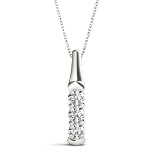 Brandon Lab-Created Diamond Round cut Prong Set Designer Pendant Necklace