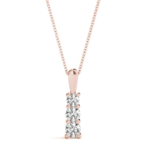 Stanley Lab Grown Diamond Rose Gold Prong Set Designer Pendant Necklace