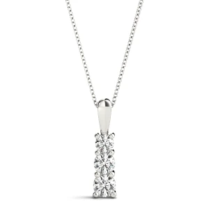 Stanley Lab-Created Diamond Round cut Prong Set Designer Pendant Necklace